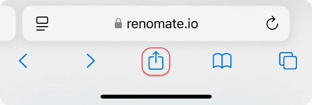 Share button location screenshot